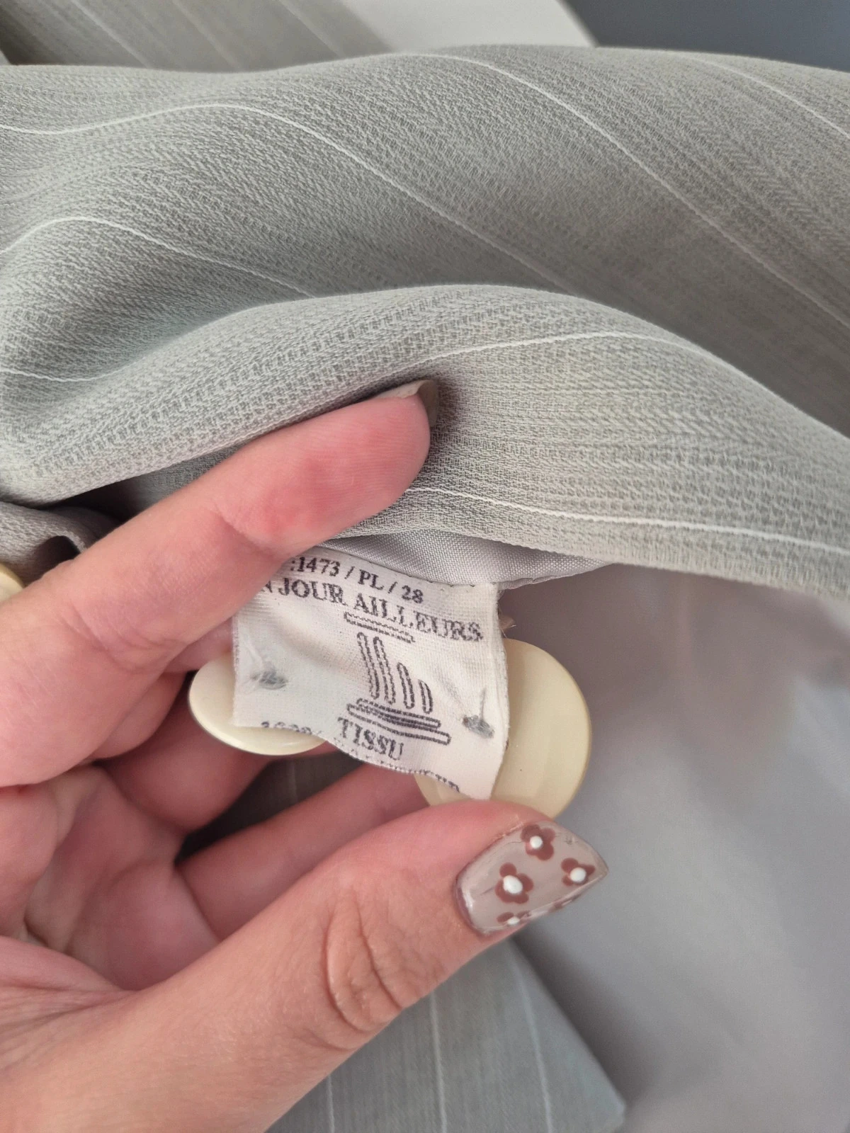 Ensemble tailleur Un jour ailleurs gris rayé blanc 42 – photo 6
